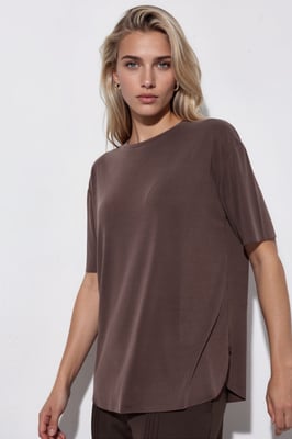 Lockere Passform Crew-Neck T-Shirt