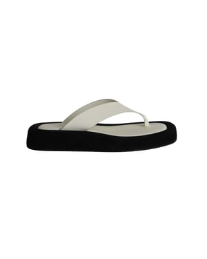 The Row Ginza Flip-Flop-Sandalen aus weißem Leder