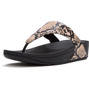 Fitflop Lulu Leder Damen Hazy Taupe/Schwarz Sandalen