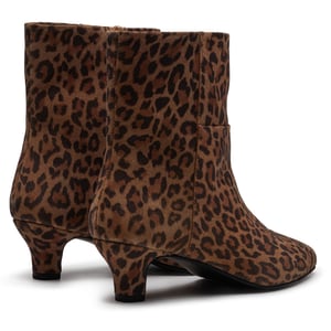 Hush Puppies Nahla Absatzleder Damen Leoparden Stiefeletten