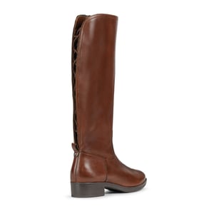Geox D Felicity Leder Damen Stiefel braun