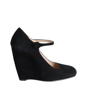 Miu Miu Keilpumps aus schwarzem Wildleder
