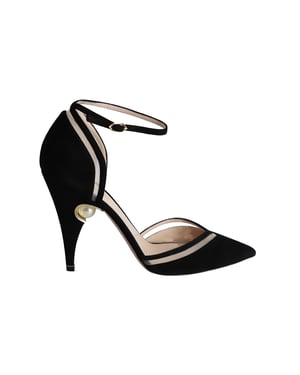 Nicholas Kirkwood Perlenverzierte Ankle Strap Pumps aus schwarzem Wildleder