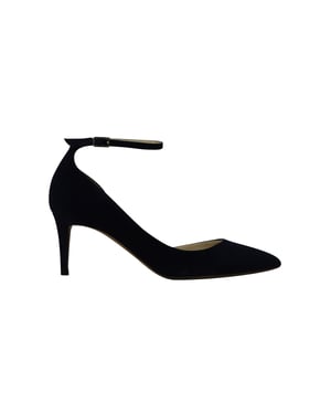 Jimmy Choo Pumps mit mittelhohem Absatz und spitzer Zehenpartie aus marineblauem Wildleder