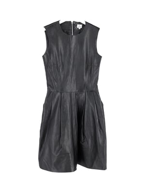 Iris & Ink Minikleid aus schwarzem Leder