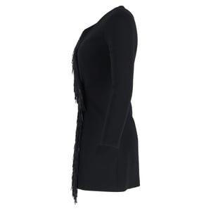 Alexander Wang Fransen-Wickelminikleid aus schwarzer Viskose