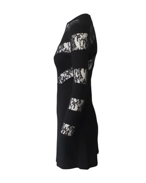 Sandro Paris Spitzenkleid mit Cut-outs aus schwarzem Polyester