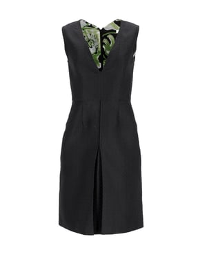 Emilio Pucci – ärmelloses Kleid mit V-Ausschnitt aus schwarzem Polyester