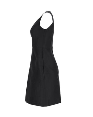 Emilio Pucci – ärmelloses Kleid mit V-Ausschnitt aus schwarzem Polyester