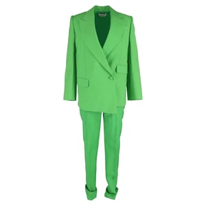 Alexander McQueen Zweireiher-Blazer mit Hose aus grüner Wolle