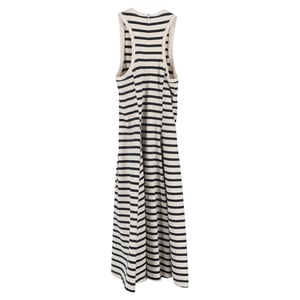 T Alexander McQueen Strickkleid mit Streifenmuster, Midi-Länge, aus blauer Wolle