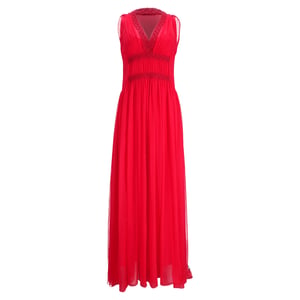 Philosophy di Lorenzo Serafini – Maxikleid mit Häkelbesatz aus rotem Polyester