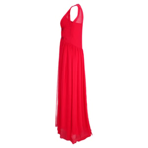Philosophy di Lorenzo Serafini – Maxikleid mit Häkelbesatz aus rotem Polyester
