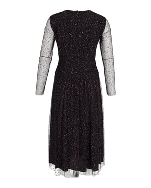 Escada Midikleid mit transparenten Ärmeln aus schwarzem Polyester