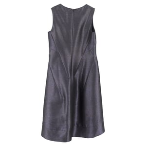 Jil Sander Midikleid mit Rundhalsausschnitt aus metallisch-grauem Polyester