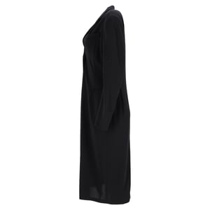 Jil Sander einreihiger Midi-Mantel aus schwarzer Wolle