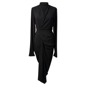 Rick Owens Cocoon Midikleid aus schwarzem Acetat
