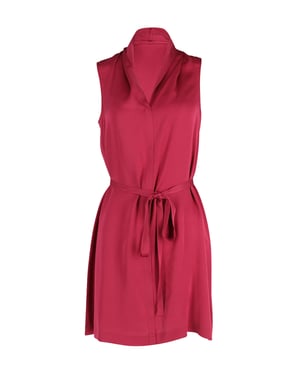 Ärmelloses Seidenkleid von Theory mit Gürtel in Rot