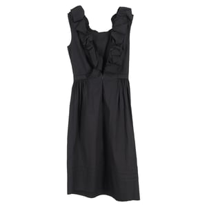 Prada Rüschen-Midikleid aus schwarzer Baumwolle
