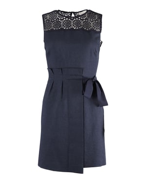 Sandro „Justin“ Jacquard-Minikleid aus marineblauem Polyester