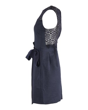 Sandro „Justin“ Jacquard-Minikleid aus marineblauem Polyester
