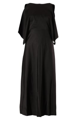 Balenciaga Midikleid mit kalten Schultern in Schwarz Cupro