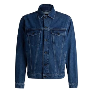Boss - Jeansjacke für Herren, Gerader Saum (Mittelblau)