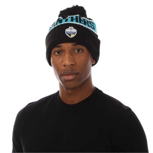 New Era - "Panthers" Pudelmütze für Herren/Damen Unisex, Rippenstrick, American Football (Schwarz)