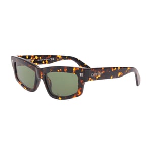 Off White - "Miramar" Schildpatt-Sonnenbrille (Braun/Grün)