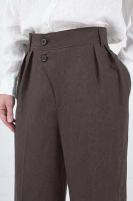 Herren Hochtaillierte Faltenhose mit weitem Bein