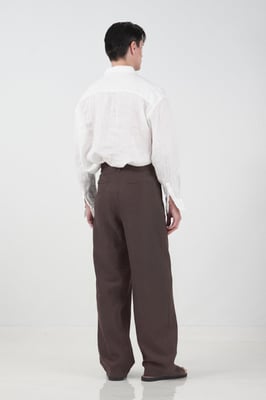 Herren Hochtaillierte Faltenhose mit weitem Bein