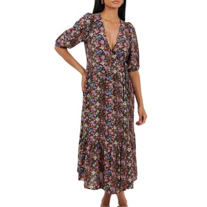 Brave Soul - Wickelkleid für Damen, Regulär (Schwarz)