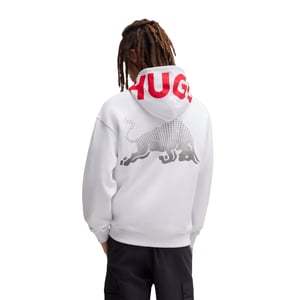 Hugo - Kapuze mit Kordelzug für Herren, Überschnittene Schulter (Weiß)