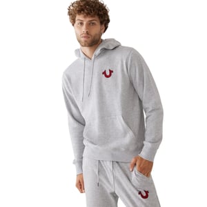 True Religion - Hoodie zum Überziehen für Herren (Grau meliert)