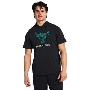 Under Armour - "Project Rock" Kapuzenpullover für Herren, kurzärmlig (Schwarz)