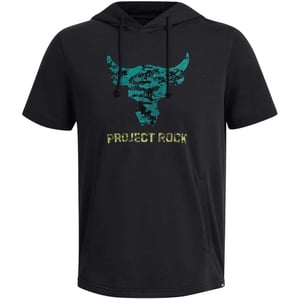 Under Armour - "Project Rock" Kapuzenpullover für Herren, kurzärmlig (Schwarz)