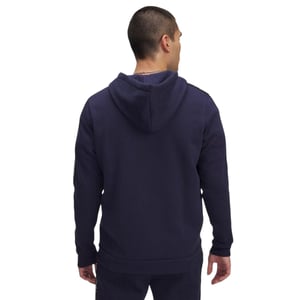 Under Armour - Hoodie mit durchgehendem Reißverschluss für Herren, Fleece, Ärmel mit Streifen (Mitternachtsblau/Weiß)