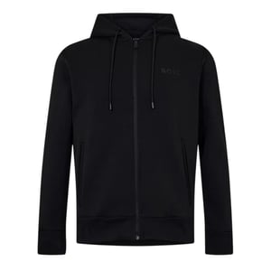 Boss - "Saggy Tape X" Hoodie mit durchgehendem Reißverschluss für Herren (Schwarz)