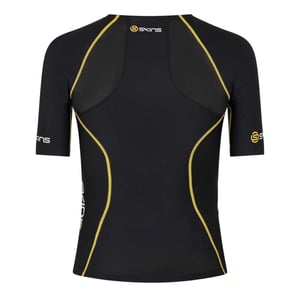Skins - "A200" Base Layer Oberteil für Herren, kurzärmlig (Schwarz/Gelb)