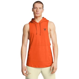 Under Armour - "Project Rock Payoff" Kapuzenpullover für Herren, Ärmellos (Orange)