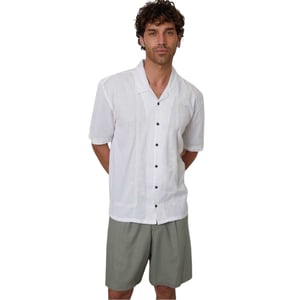 Threadbare - Bowlinghemd für Herren, Mit Kragen, kurzärmlig (Weiß)