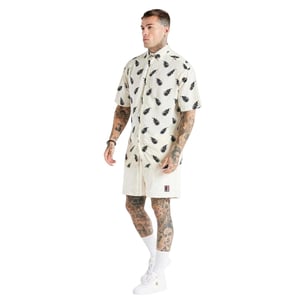 SikSilk - "Space Jam" Hemd für Herren (Ecru)