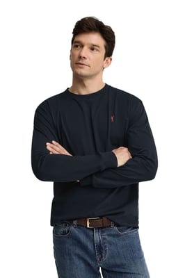 Langärmliges T-Shirt marineblau mit geradem Schnitt und Rigby Go Stickerei