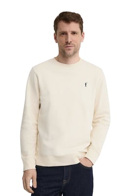 Sweatshirt ecru im Relaxed Fit mit Rigby Go Stickerei