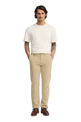 Chinohose beige im Regular Fit mit Polo Club Logo