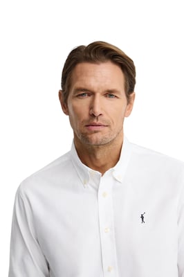 Oxford-Hemd weiß im Regular Fit mit Rigby Go Logo
