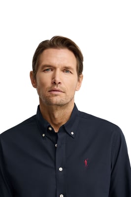 Oxford-Hemd marineblau im Regular Fit mit Rigby Go Logo