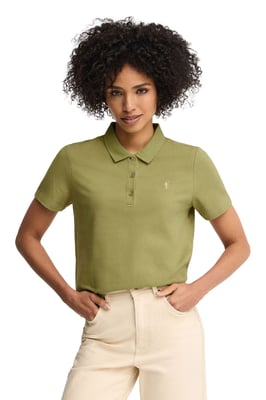 Poloshirt blattgrün mit Rigby Go Stickerei im Regular Fit