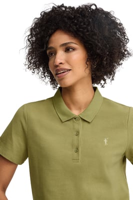 Poloshirt blattgrün mit Rigby Go Stickerei im Regular Fit