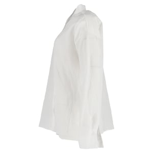 Jil Sander Asymmetrisches Button-Down-Hemd aus weißem Leinen